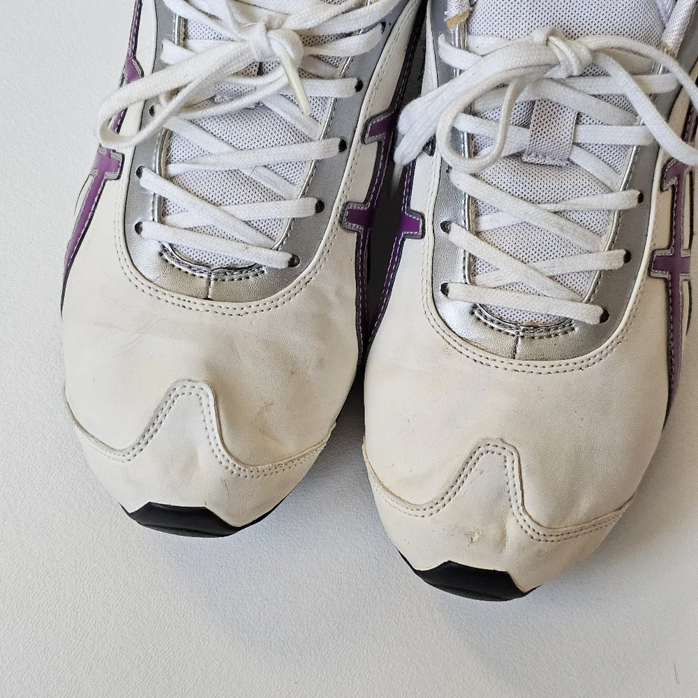 Rare Y2K ASICS Gel-Naomi Sneakers Women’s 8.5 Ivory Purple Silver Running Shoes